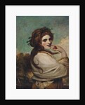 Portrait of Emma, Lady Hamilton, as a Bacchante, half-length, in a yellow dress and white shawl, in a landscape by Joshua Reynolds