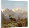Detail of Stags And Hinds In A Highland Landscape, 1864 by John Frederick Herring Jnr