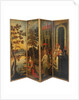Four-fold double-sided screen, c.1700 by Anglo-Flemish School