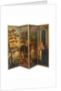 Four-fold double-sided screen, c.1700 by Anglo-Flemish School