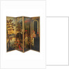Four-fold double-sided screen, c.1700 by Anglo-Flemish School