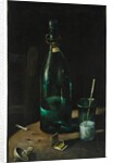 Still life with bottle and glass by John Decker