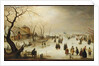 A Winter River Landscape with Figures on the Ice by Hendrik Avercamp