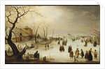 A Winter River Landscape with Figures on the Ice by Hendrik Avercamp