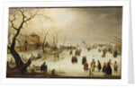 A Winter River Landscape with Figures on the Ice by Hendrik Avercamp