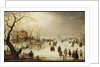 A Winter River Landscape with Figures on the Ice by Hendrik Avercamp