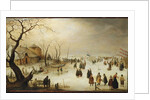 A Winter River Landscape with Figures on the Ice by Hendrik Avercamp