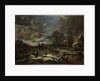 A Winter River Landscape with Figures Playing Golf and Skating by Aert van der Neer