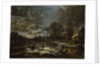 A Winter River Landscape with Figures Playing Golf and Skating by Aert van der Neer