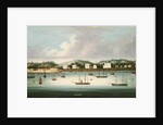 A view of Singapore from the roads with American, French and British shipping, c.1850 by School Chinese