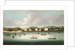 A view of Singapore from the roads with American, French and British shipping, c.1850 by School Chinese