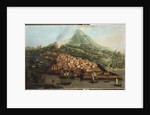 A volcanic island with a harbour and shipping by & Guerra G. Canaletto