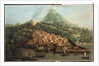 A volcanic island with a harbour and shipping by & Guerra G. Canaletto