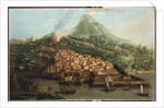A volcanic island with a harbour and shipping by & Guerra G. Canaletto