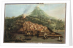 A volcanic island with a harbour and shipping by & Guerra G. Canaletto