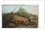 A volcanic island with a harbour and shipping by & Guerra G. Canaletto
