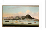 A View of Victoria, Hong Kong, with the Hulk H.M.S Princess Charlotte and American, British and French Shipping, c.1862 by School Chinese