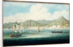 A View of Victoria, Hong Kong with British Ships and other Vessels, c.1850 by School Chinese