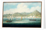 A View of Victoria, Hong Kong with British Ships and other Vessels, c.1850 by School Chinese