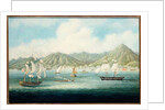 A View of Victoria, Hong Kong with British Ships and other Vessels, c.1850 by School Chinese