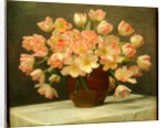 Tulips in a Vase on a Draped Table, 1915 by Peter Johan Schou
