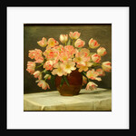Tulips in a Vase on a Draped Table, 1915 by Peter Johan Schou