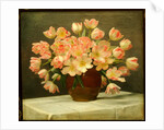 Tulips in a Vase on a Draped Table, 1915 by Peter Johan Schou