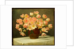 Tulips in a Vase on a Draped Table, 1915 by Peter Johan Schou