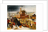 Townsfolk Skating on a Castle Moat by Pieter the Younger Brueghel