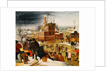 Townsfolk Skating on a Castle Moat by Pieter the Younger Brueghel