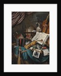 A globe, a casket of jewels and medallions, books, a hurdy-gurdy... by Edwaert Colyer or Collier