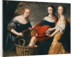 Allegorical portrait of three ladies and a child as The Finding of Erichthonius by Princess Louise Hollandine of the Rhine