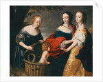 Allegorical portrait of three ladies and a child as The Finding of Erichthonius by Princess Louise Hollandine of the Rhine