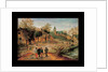 A village landscape with farmers conversing in the foreground, 1634 by Pieter the Younger Brueghel