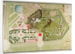 Plan des jardins français et champêtre du Petit-Trianon avec les masses du bâtiment by Richard Mique