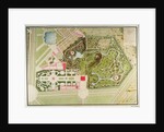Plan des jardins français et champêtre du Petit-Trianon avec les masses du bâtiment by Richard Mique
