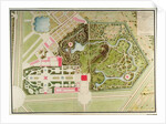 Plan des jardins français et champêtre du Petit-Trianon avec les masses du bâtiment by Richard Mique