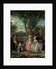 A group portrait of a family in an ornamental garden, 1791 by Nicolaas or Nicolaes Muys