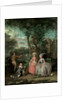 A group portrait of a family in an ornamental garden, 1791 by Nicolaas or Nicolaes Muys