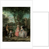 A group portrait of a family in an ornamental garden, 1791 by Nicolaas or Nicolaes Muys