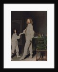 Portrait of a man, full-length, handing a letter to a boy, in an interior by Gonzales Coques
