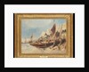 Fishing boats on the beach, Brittany by Eugene Deshayes