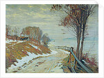 Road through a snowy landscape by Hal Robinson
