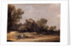 Peasants resting on a track by a farm - a fragment by Jan Josephsz van Goyen