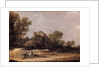 Peasants resting on a track by a farm - a fragment by Jan Josephsz van Goyen