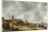 A view of Egmond aan Zee with fisherfolk on the beach and shipping offshore by Jan Abrahamsz. Beerstraten