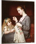 The Embroidery Lesson by Hugues Merle