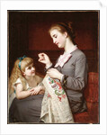 The Embroidery Lesson by Hugues Merle