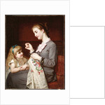 The Embroidery Lesson by Hugues Merle