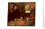 Portrait of a Husband and Wife Playing Tric-Trac by Jan Sanders van Hemessen